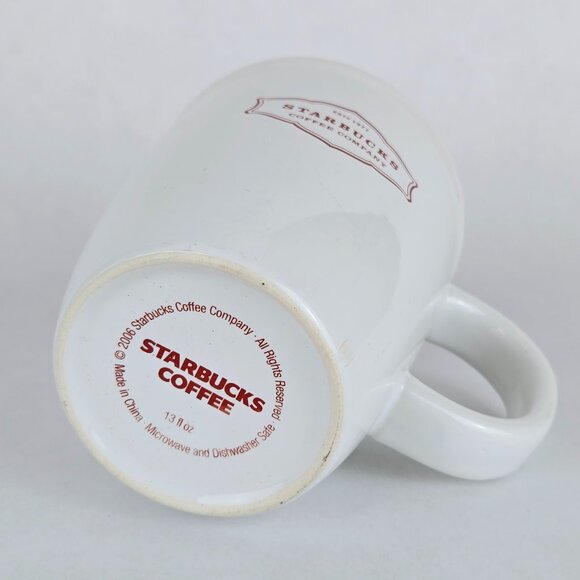 Starbucks 2006 Mug Teacup Starbucks Coffee Company Est 1971 White Red Classic - Picture 12 of 16